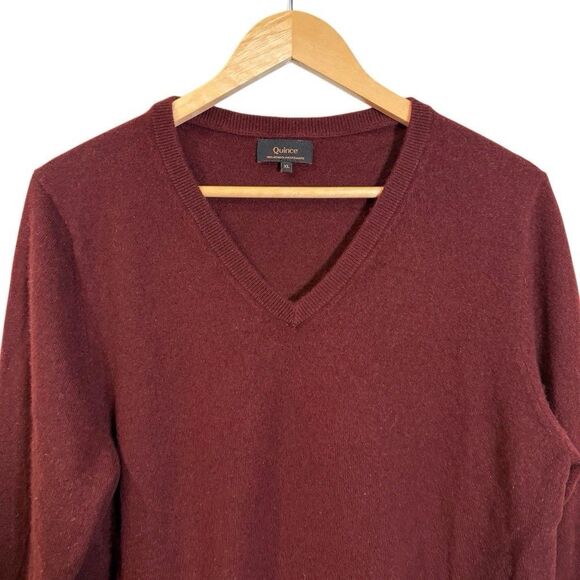 Quince Womens Mongolian Cashmere Crew Neck Sweater XL Rich Burgundy - Picture 3 of 9